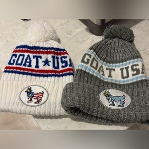 GOAT USA…Kids Pom-Pom Beanie Set - White and Gray